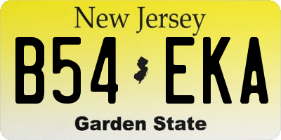NJ license plate B54EKA