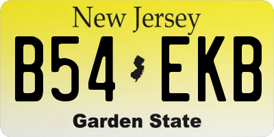 NJ license plate B54EKB