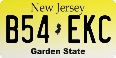 NJ license plate B54EKC