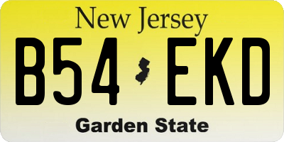 NJ license plate B54EKD
