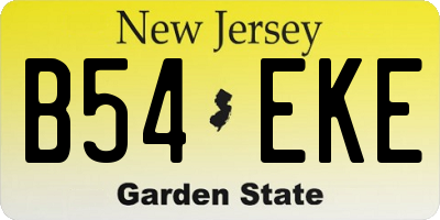NJ license plate B54EKE