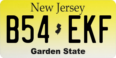 NJ license plate B54EKF