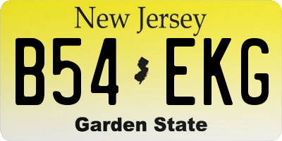 NJ license plate B54EKG