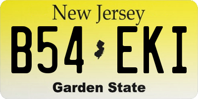 NJ license plate B54EKI
