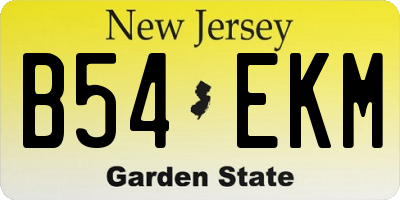 NJ license plate B54EKM