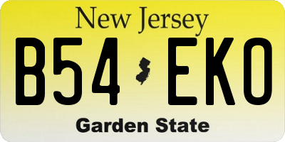 NJ license plate B54EKO