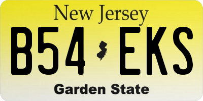 NJ license plate B54EKS