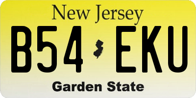 NJ license plate B54EKU