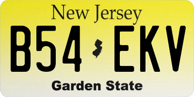 NJ license plate B54EKV