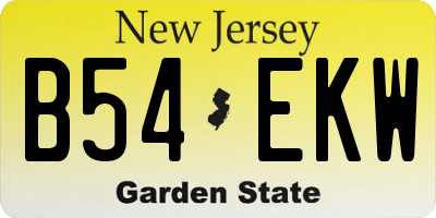 NJ license plate B54EKW