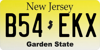 NJ license plate B54EKX