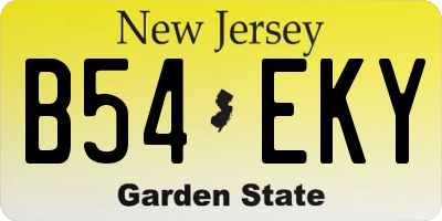 NJ license plate B54EKY