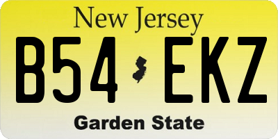 NJ license plate B54EKZ