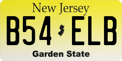 NJ license plate B54ELB