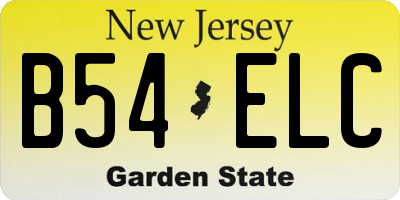 NJ license plate B54ELC