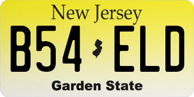 NJ license plate B54ELD