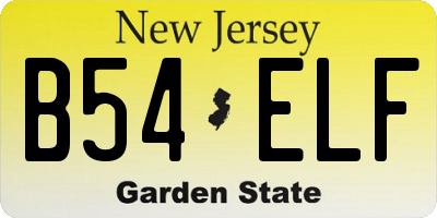 NJ license plate B54ELF