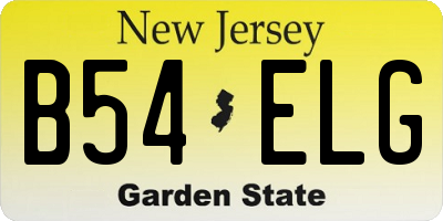 NJ license plate B54ELG