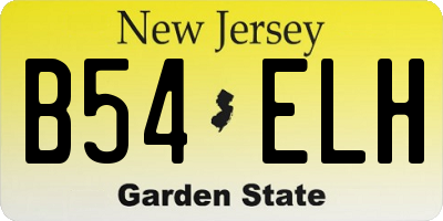 NJ license plate B54ELH