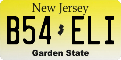 NJ license plate B54ELI