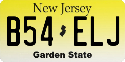 NJ license plate B54ELJ