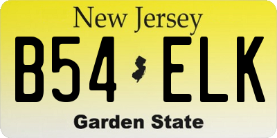 NJ license plate B54ELK