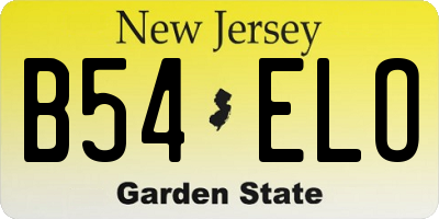 NJ license plate B54ELO
