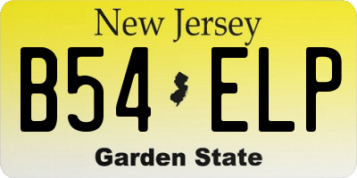 NJ license plate B54ELP