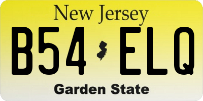 NJ license plate B54ELQ