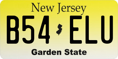 NJ license plate B54ELU