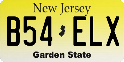 NJ license plate B54ELX