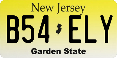 NJ license plate B54ELY