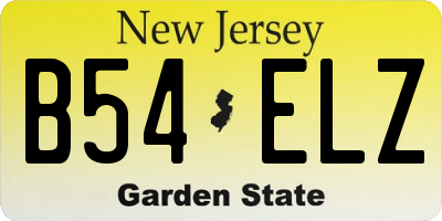 NJ license plate B54ELZ