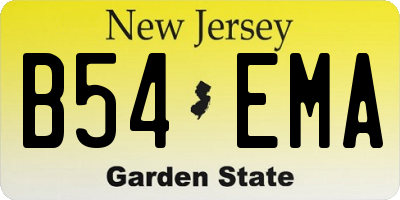 NJ license plate B54EMA