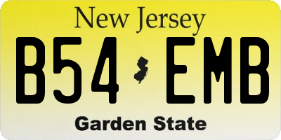 NJ license plate B54EMB