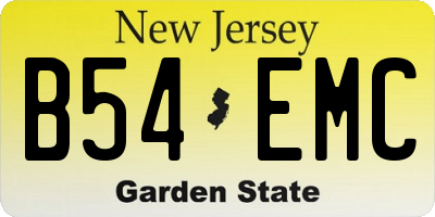 NJ license plate B54EMC