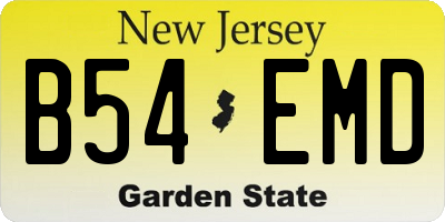 NJ license plate B54EMD