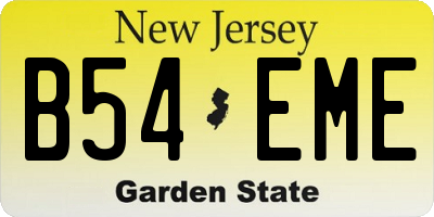 NJ license plate B54EME