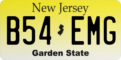 NJ license plate B54EMG