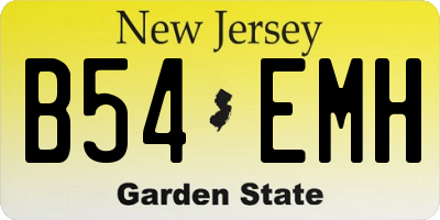 NJ license plate B54EMH