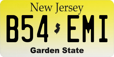 NJ license plate B54EMI