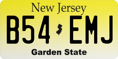 NJ license plate B54EMJ