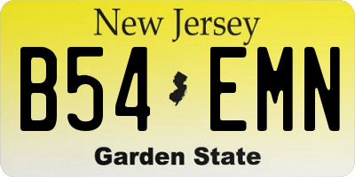 NJ license plate B54EMN