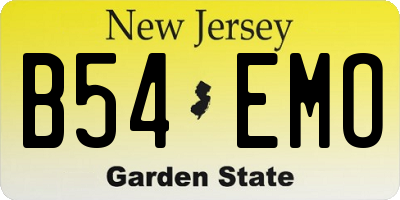 NJ license plate B54EMO