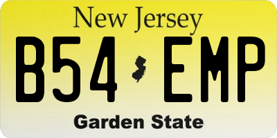 NJ license plate B54EMP