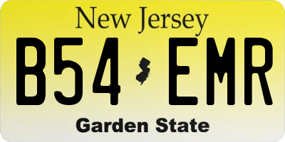 NJ license plate B54EMR