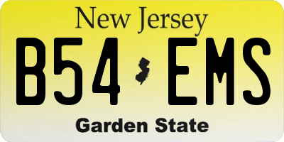 NJ license plate B54EMS