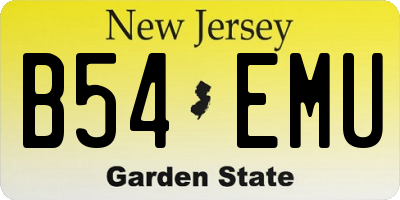 NJ license plate B54EMU