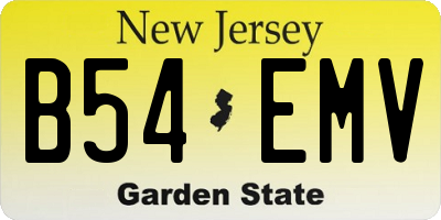 NJ license plate B54EMV
