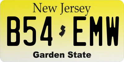 NJ license plate B54EMW
